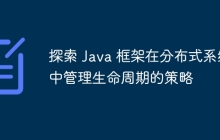 探索 Java 框架在分布式系统中管理生命周期的策略