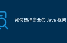 如何选择安全的 Java 框架？