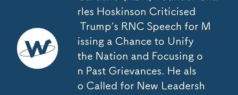 Cardano (ADA)-Gründer Charles Hoskinson kritisierte Trumps RNC-Rede dafür, dass er die Chance verpasst habe, die Nation zu vereinen und sich auf vergangene Missstände zu konzentrieren. Er forderte auch eine neue Führung, um Amerika zu heilen und zu vereinen