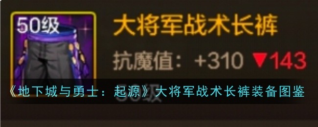 《地下城与勇士：起源》大将军战术长裤装备图鉴