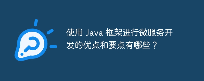 使用 Java 框架进行微服务开发的优点和要点有哪些?