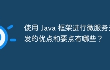 使用 Java 框架进行微服务开发的优点和要点有哪些？
