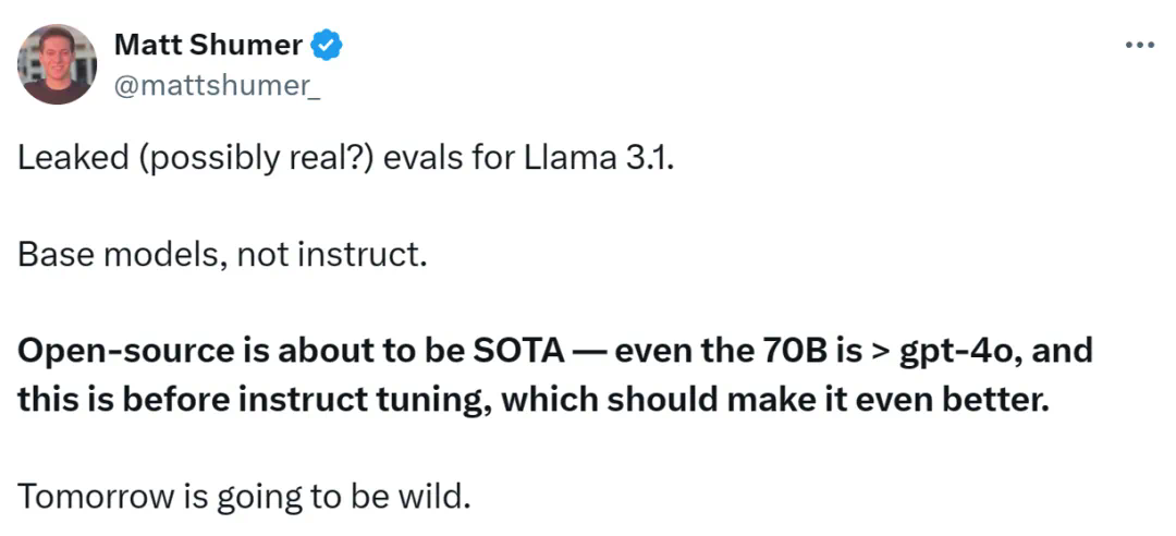 The first open source model to surpass GPT4o level! Llama 3.1 leaked: 405 billion parameters, download links and model cards are available