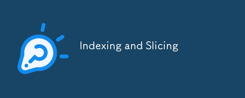 Indexing and Slicing