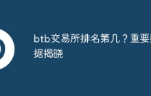 btb交易所排名第几？重要数据揭晓