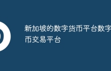 新加坡的数字货币平台数字货币交易平台