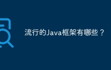 流行的Java框架有哪些？