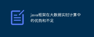 java框架在大数据实时计算中的优势和不足