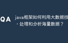 java框架如何利用大数据技术，处理和分析海量数据？