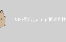 如何优化 golang 框架的性能