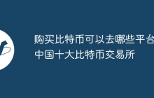 购买比特币可以去哪些平台 中国十大比特币交易所