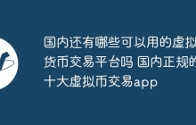 国内还有哪些可以用的虚拟货币交易平台吗 国内正规的十大虚拟币交易app