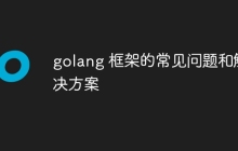 golang 框架的常见问题和解决方案