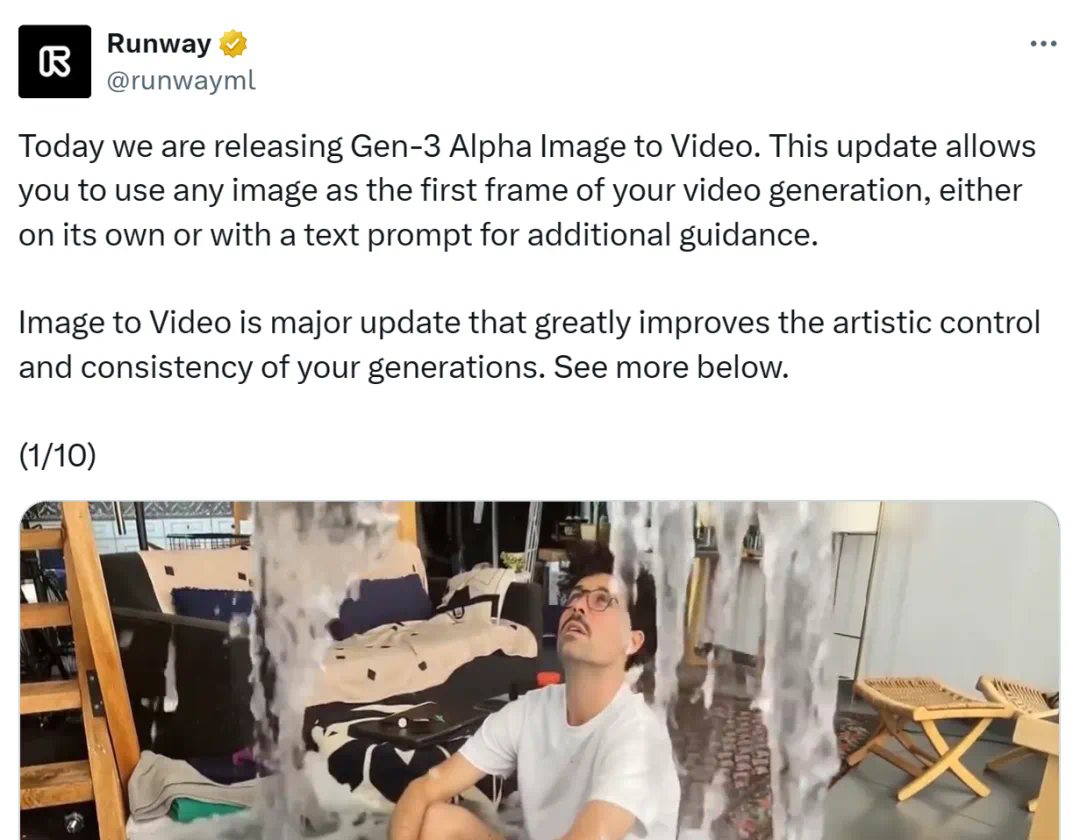 Runway深夜炸場，Gen-3 Alpha圖生影片上線，11秒讓你腦洞亂飛