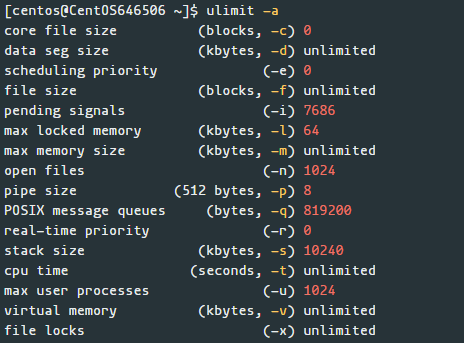 Ausführliche Erläuterung des Befehls ulimit am Beispiel von CentOS 6.5