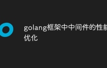 golang框架中中间件的性能优化