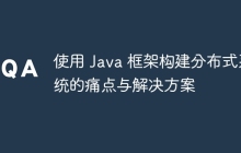 使用 Java 框架构建分布式系统的痛点与解决方案