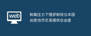 制裁压力下俄罗斯将为本国加密货币交易提供自由度