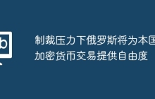 制裁压力下俄罗斯将为本国加密货币交易提供自由度