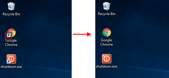 How to Remove Shortcut Arrow on Desktop Icon in Windows 10