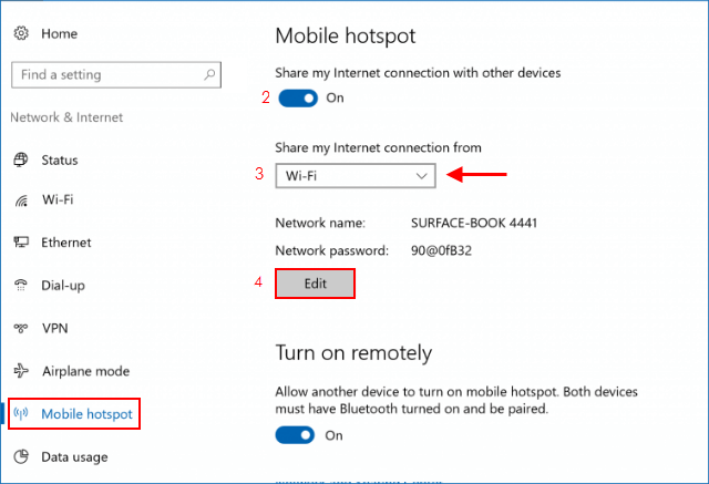 Windows 10 노트북에서 모바일 핫스팟을 활성화하는 방법