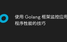 使用 Golang 框架监控应用程序性能的技巧