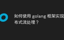 如何使用 golang 框架实现分布式流处理?