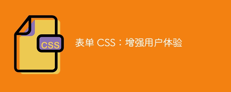 表单 css：增强用户体验