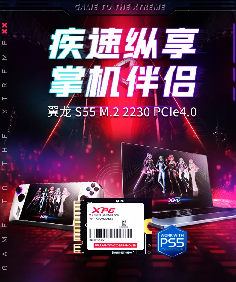 威刚 XPG 翼龙 S55 M.2 2230 固态硬盘上市,最高 2TB 定价 1529 元