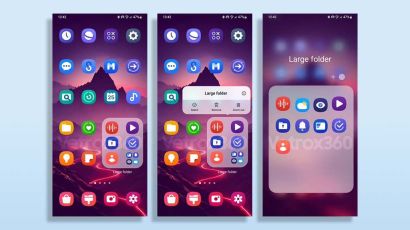 三星 One UI 7 主页面大文件夹特性曝料：最多 3×3 布局，App 可直接点开