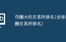 币圈大的交易所排名(全球币圈交易所排名)