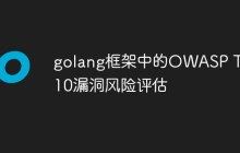 golang框架中的OWASP Top 10漏洞风险评估