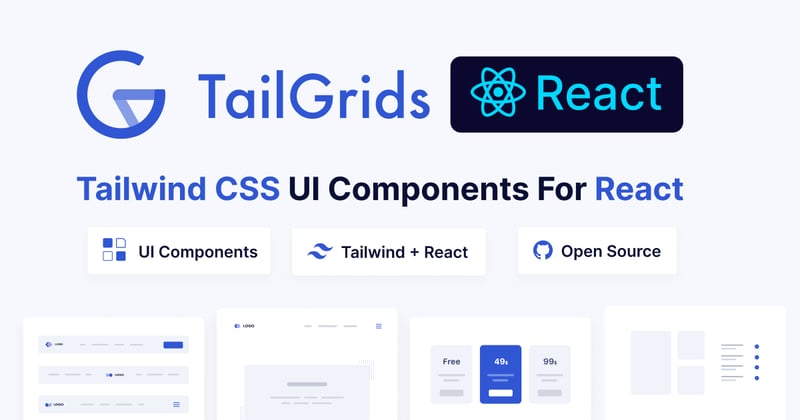 TailGrids React：+ Tailwind CSS React UI 组件