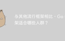 与其他流行框架相比，Go 框架适合哪些人群？