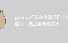 golang框架在实际项目中的应用：选型与最佳实践
