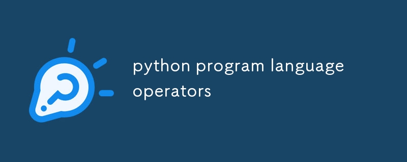 python program language operators