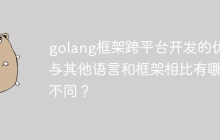 golang框架跨平台开发的优势与其他语言和框架相比有哪些不同?