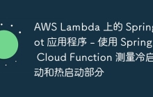 AWS Lambda 上的 Spring Boot 应用程序 - 使用 Spring Cloud Function 测量冷启动和热启动部分