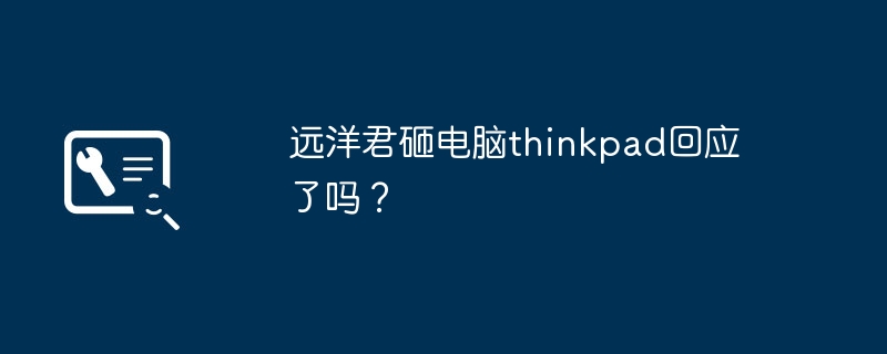 遠洋君砸電腦thinkpad回應了嗎？