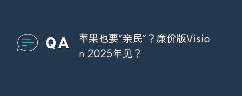 苹果也要“亲民”？廉价版Vision 2025年见？