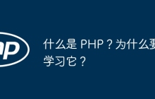 什么是 PHP？为什么要学习它？