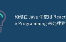 如何在 Java 中使用 Reactive Programming 来处理异常？