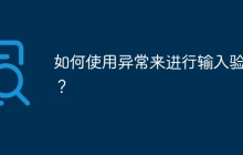 如何使用异常来进行输入验证？
