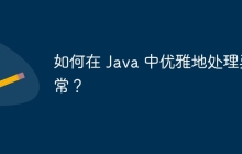 如何在 Java 中优雅地处理异常？