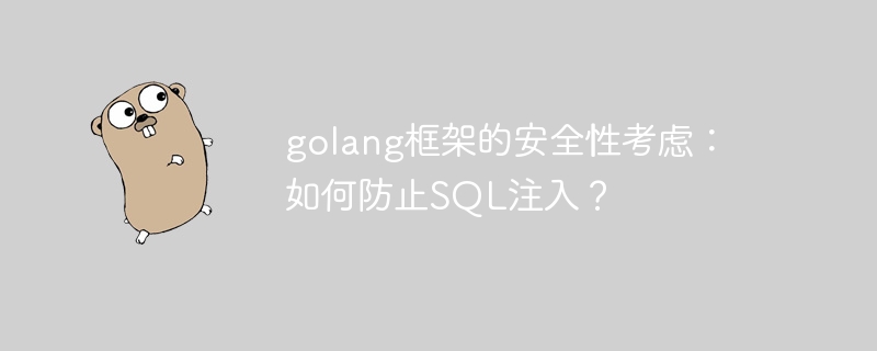 golang框架的安全性考虑：如何防止SQL注入？