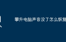 攀升电脑声音没了怎么恢复？