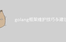 golang框架维护技巧与建议