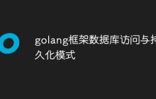 golang框架数据库访问与持久化模式