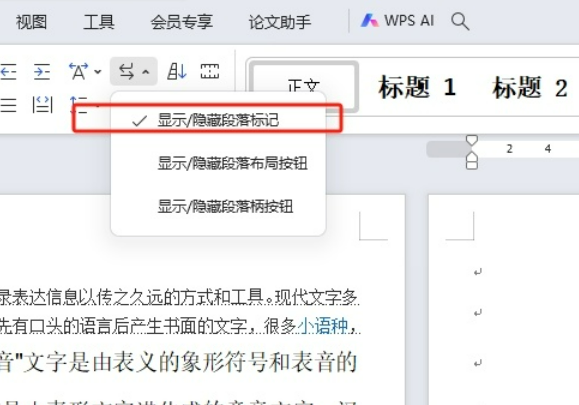 wps文档去除小箭头怎么弄 wps文档去除小箭头的方法