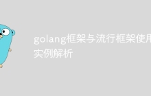 golang框架与流行框架使用实例解析